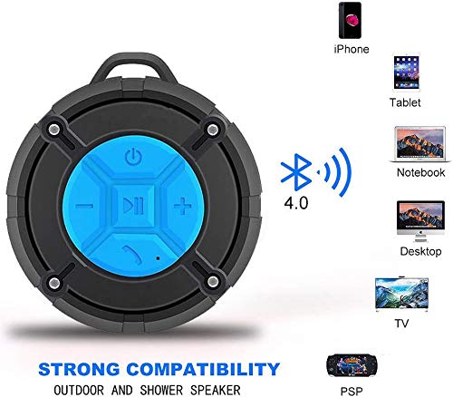 Portable Wireless RGB Shower Speaker With Suction Cup