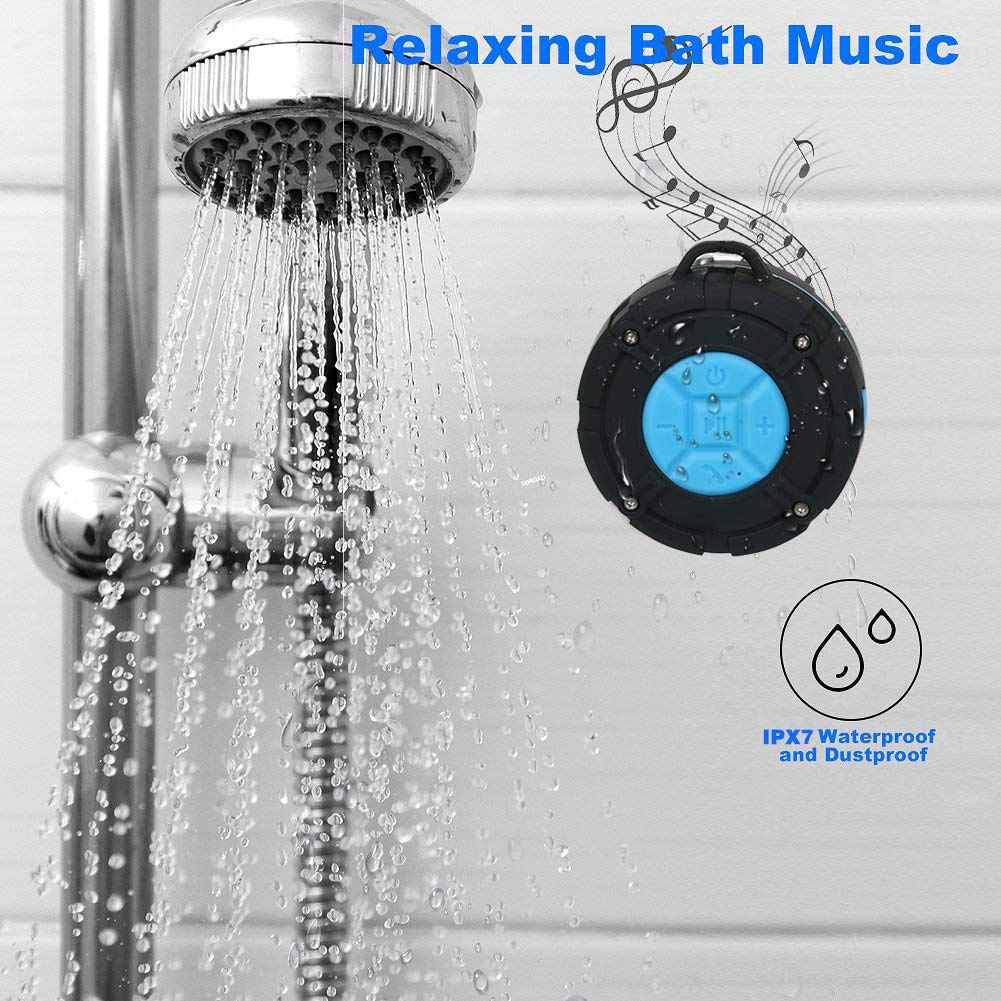 Portable Wireless RGB Shower Speaker With Suction Cup