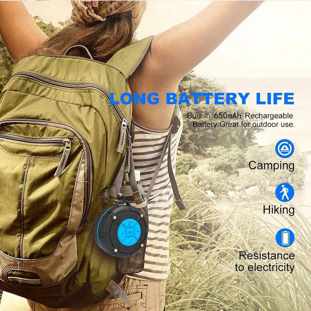 Portable Wireless RGB Shower Speaker With Suction Cup